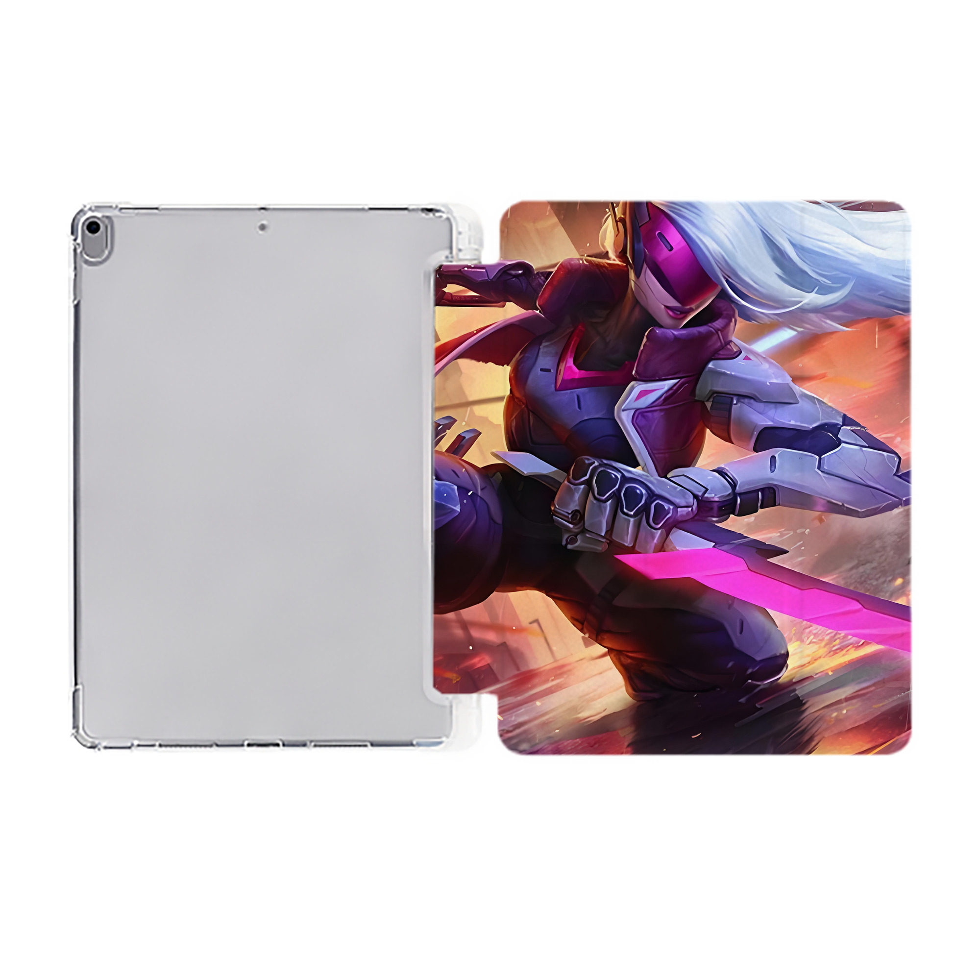 （画像用） リーグ・オブ・レジェンド League of Legends LOL IPad ケース ペン収納付き 三つ折りスタンド PUレザー×シリコン 対応機種9.5/10.5/10.9インチ